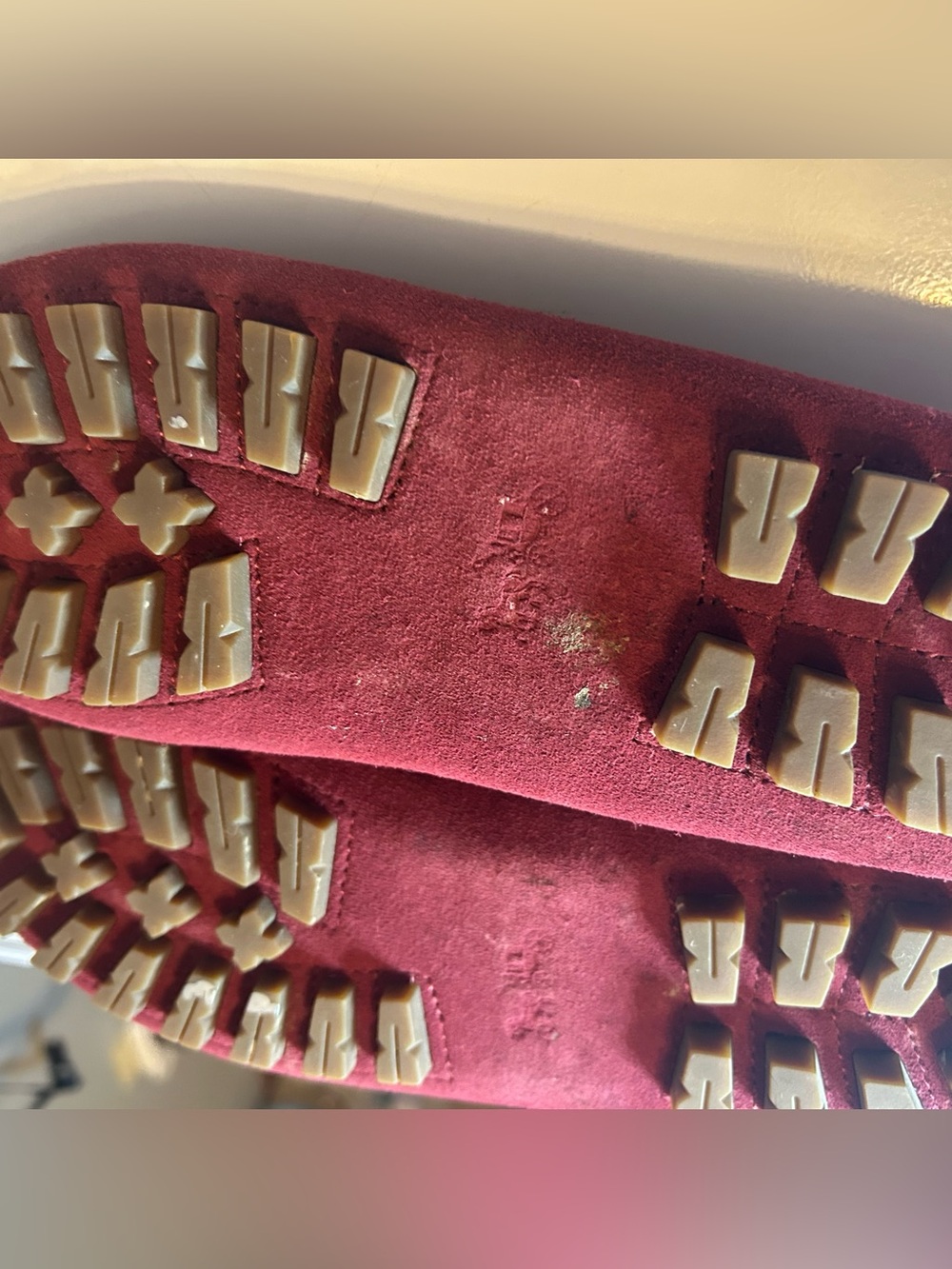Coach Amber Burgundy Suede Moccasin Flats Slip On Driving Shoes Size 6.5B - Picture 5 of 6